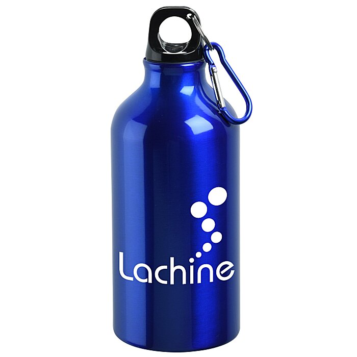 Custom Aluminum Water Bottle with Carabiner - 16 oz - 24 hr