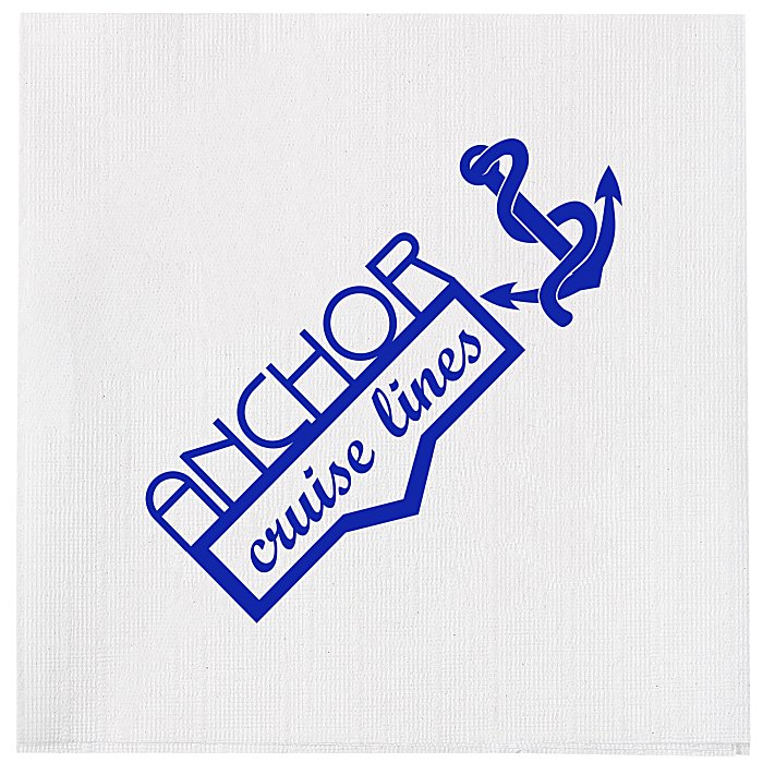 Custom Beverage Napkin - 1-ply - White - Linen Embossed - Foil