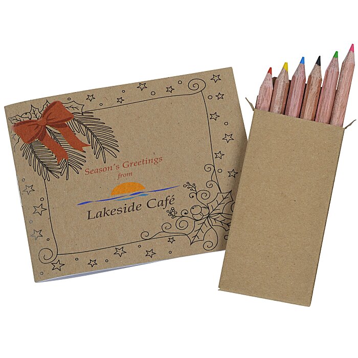 Custom Kid's Colouring Book To-Go Set - Holiday - Full Colour