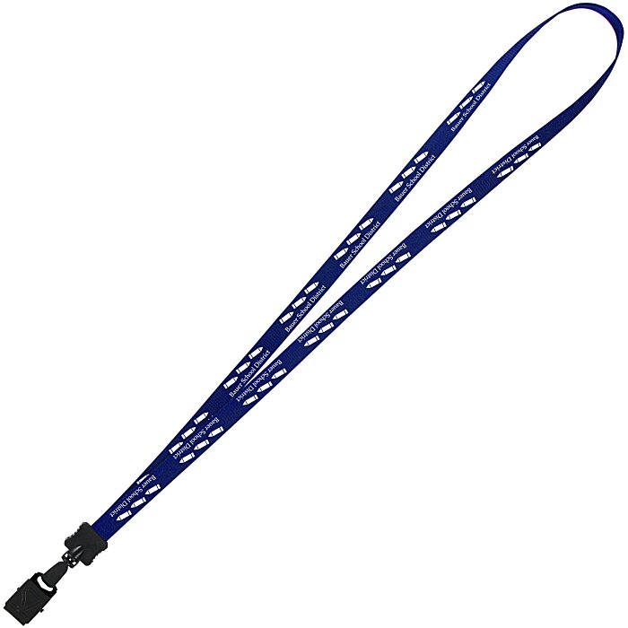 Custom Smooth Nylon Lanyard - 1/2 inch - 32 inches - Large Metal Bulldog Clip