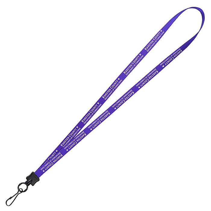 Custom Smooth Nylon Lanyard - 1/2 inch - 32 inches - Metal Swivel Snap Hook