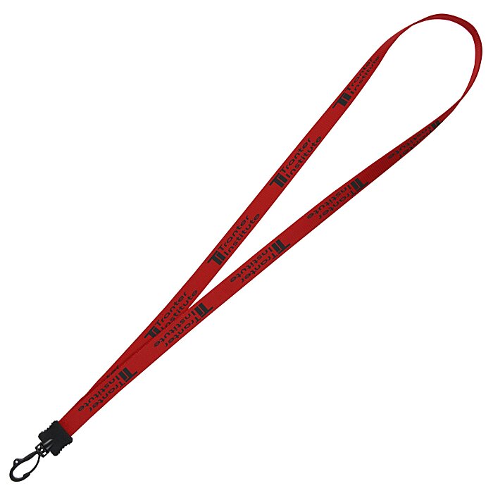 Custom Smooth Nylon Lanyard - 1/2 inch - 34 inches - Plastic Swivel Snap Hook
