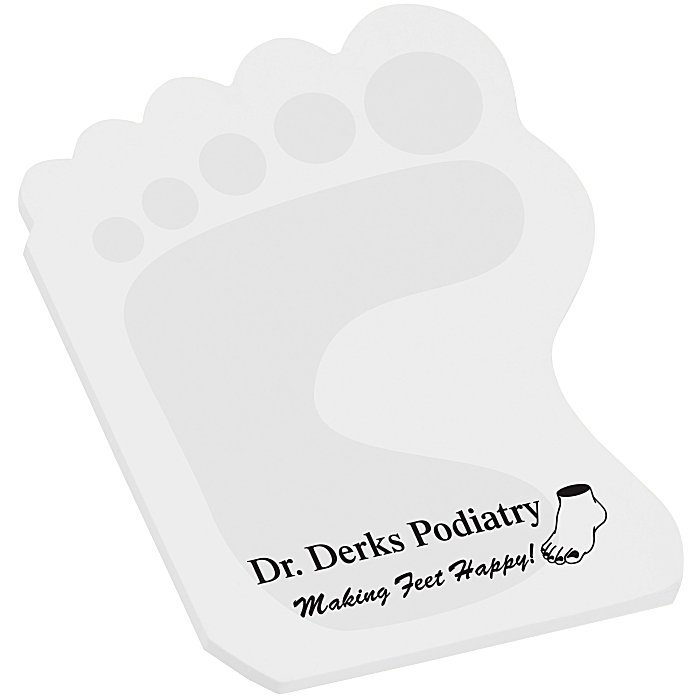 Custom Post-it® Custom Notes - Foot - 50 Sheet - Stock Design
