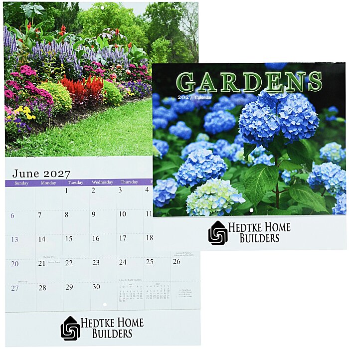 Custom Beautiful Gardens Calendar - Stapled
