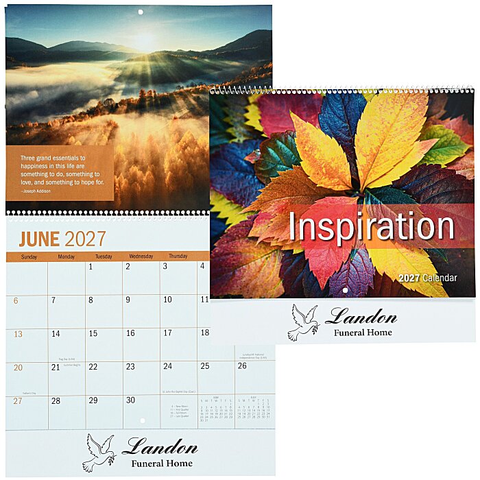 Custom Inspirational Calendar - Spiral