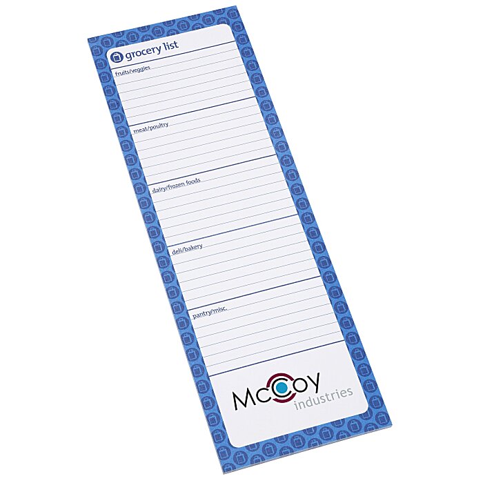 Custom Souvenir Magnetic Manager Notepad - Grocery - 25 Sheet