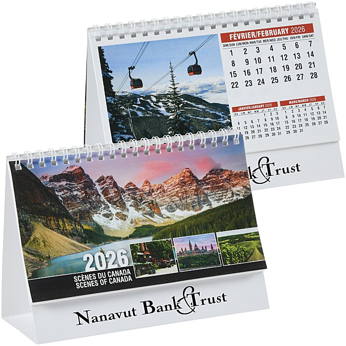 Custom Scenes of Canada Desk Calendar - French / English