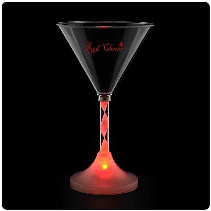 Custom Martini Glass with Light-Up Spiral Stem - 6 oz.