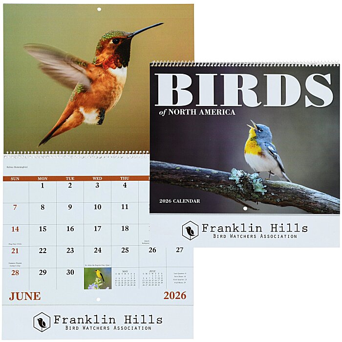 Custom Birds of North America Calendar - Spiral