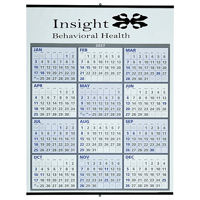 Custom Two-Colour Span-A-Year Wall Calendar