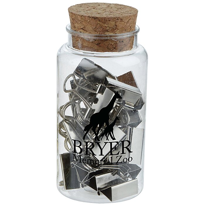 Custom Corked Bottle - Binder Clips