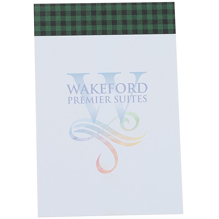 Custom Souvenir Designer Notepad - 6” x 4” - 50 Sheet - Buffalo Plaid