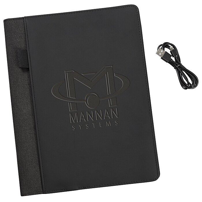 Custom Vienna Satin Touch Wireless Charging Padfolio