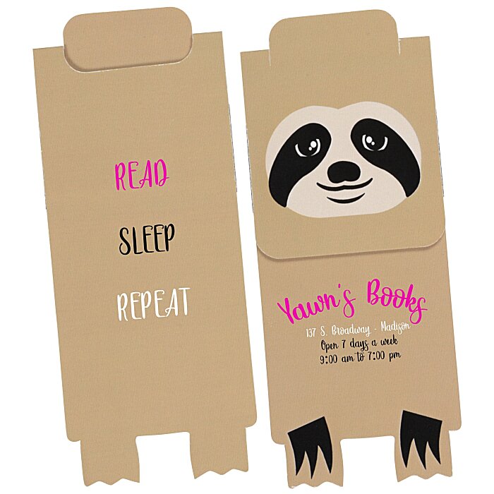 Custom Paws and Claws Magnetic Bookmark - Sloth