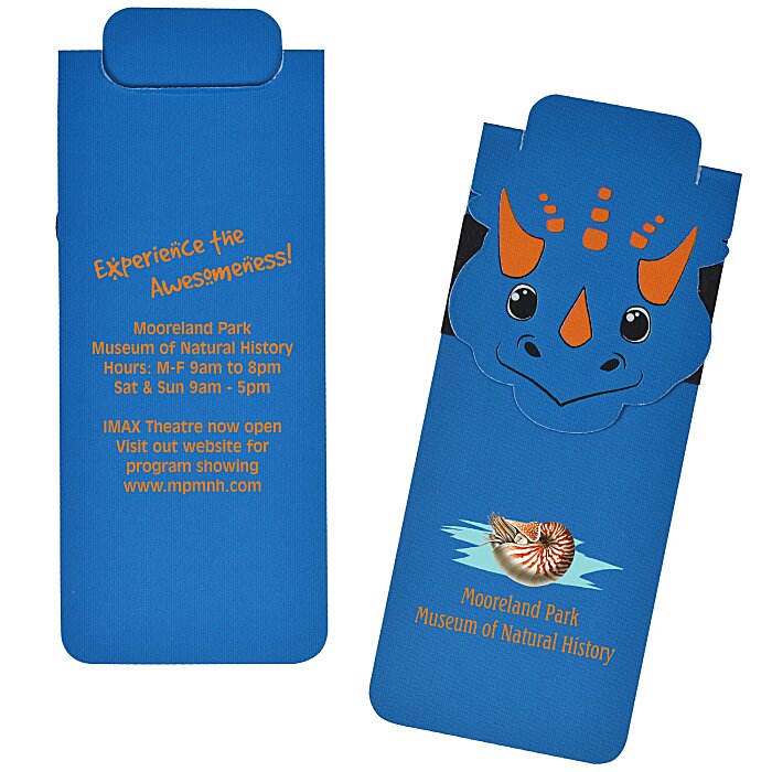 Custom Paws and Claws Magnetic Bookmark - Triceratops
