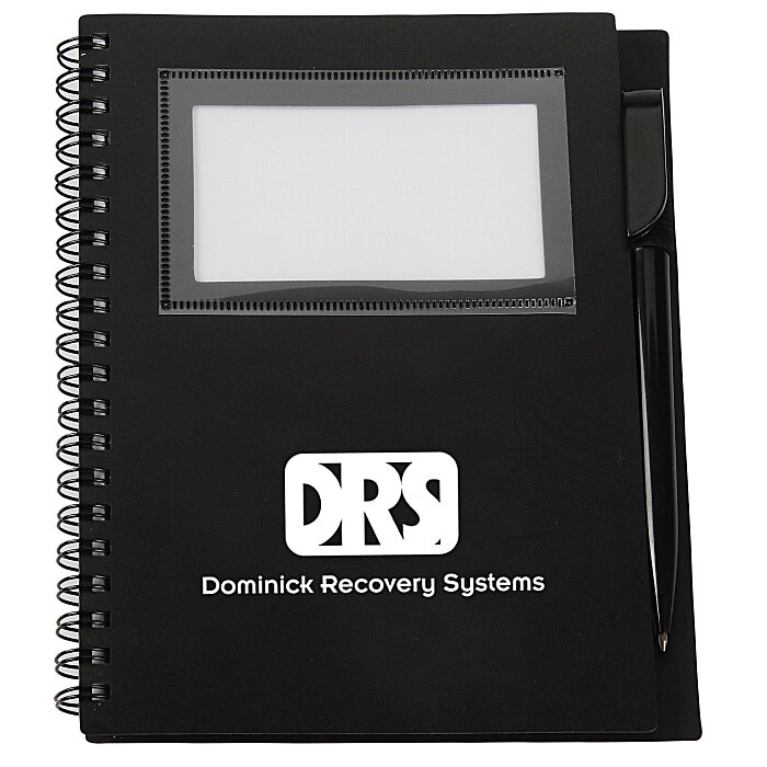 Custom Business Card Notebook with Pen - Opaque