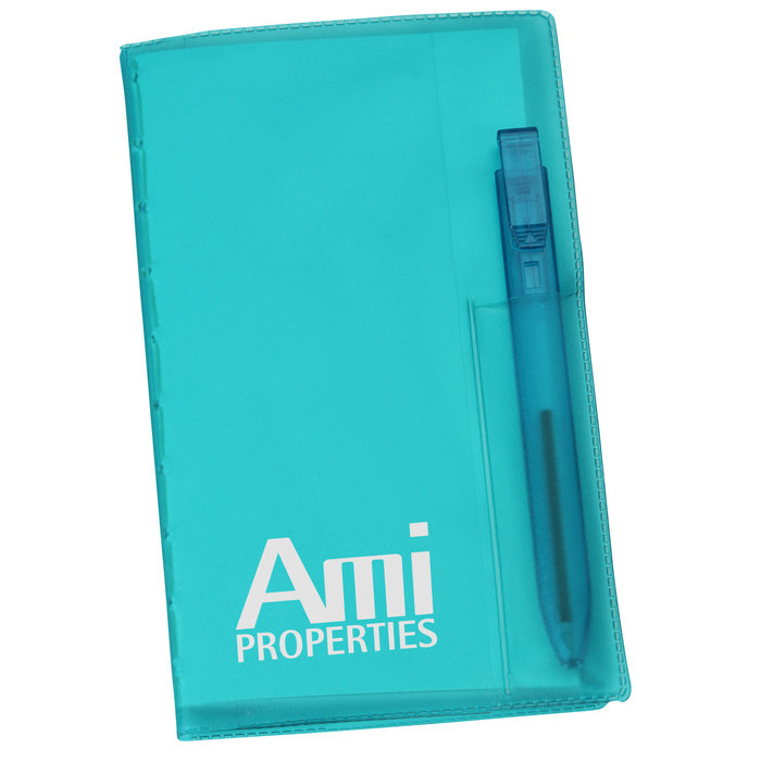 Custom Memo Book with Flat Pen - Translucent