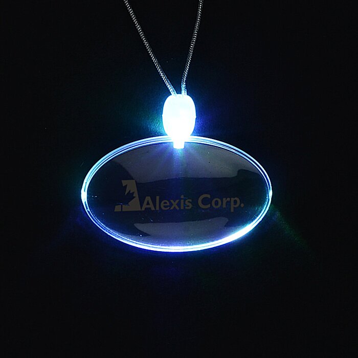 Custom Light-Up Pendant Necklace - Oval