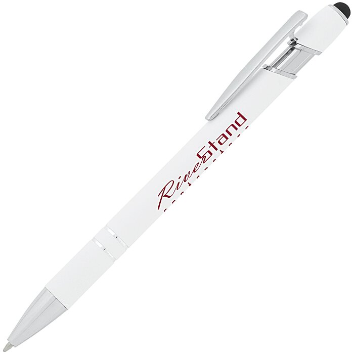 Custom Incline Soft Touch Stylus Metal Pen - Screen