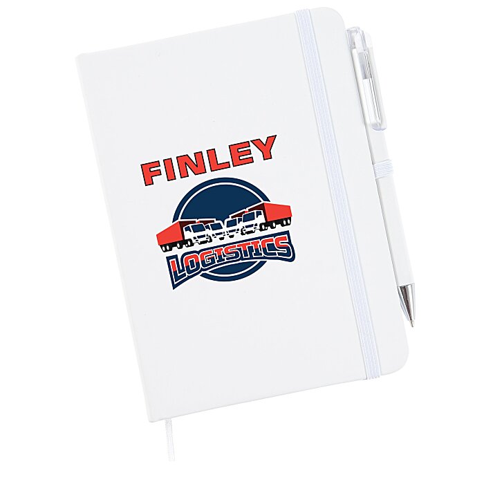 Custom TaskRight Afton Notebook with Pen - Full Colour
