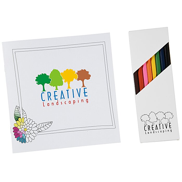 Custom Colouring Book & Pencil Set - Floral