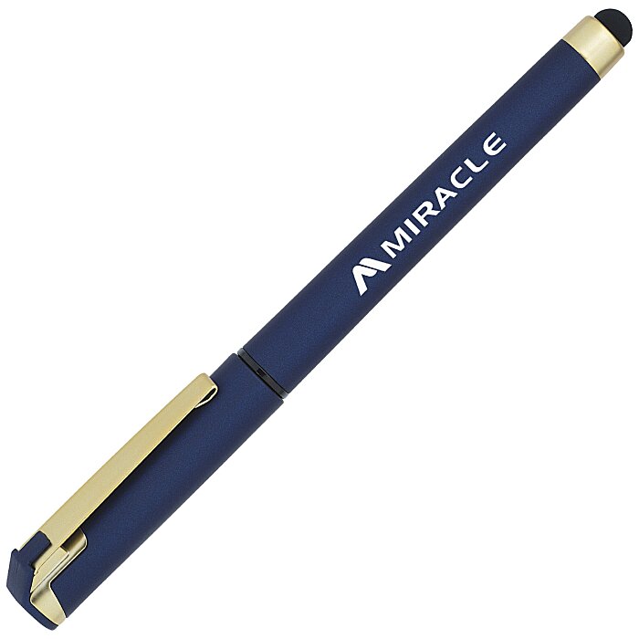 Custom Cali Soft Touch Stylus Gel Pen - Metallic - Matte Gold