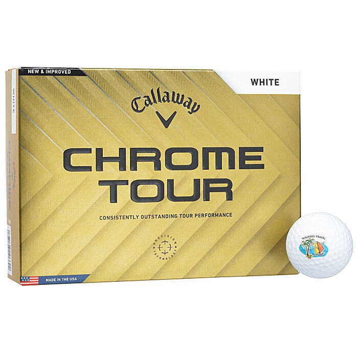 Custom Callaway Chrome Tour Golf Ball - Dozen