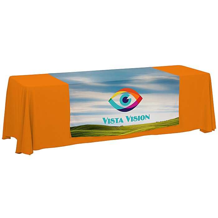 Custom Serged 8-foot Closed-Back Table Throw and Runner Kit - Full Colour