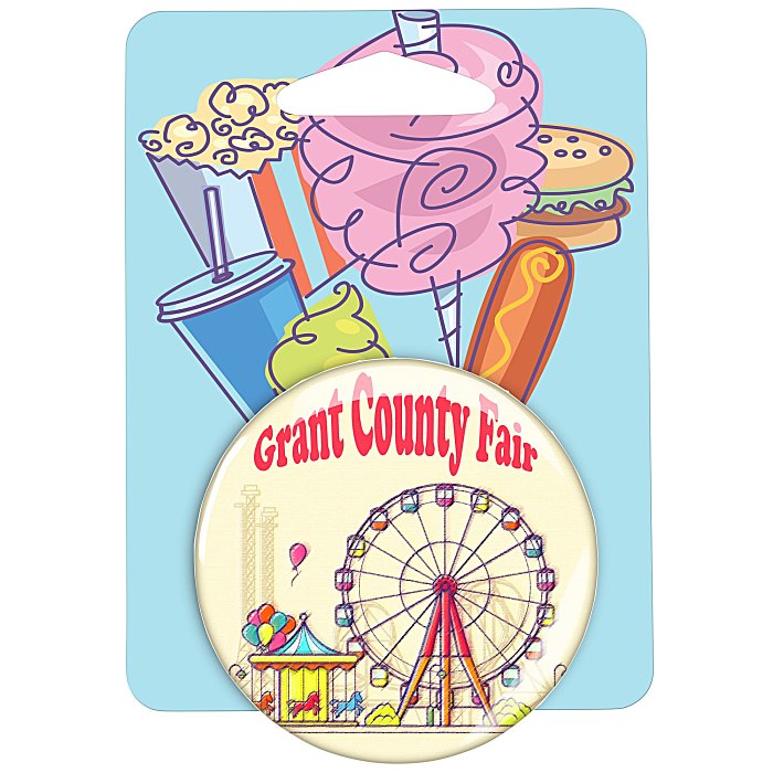 Custom Carded Button - One 2 1/4-inch Round Button