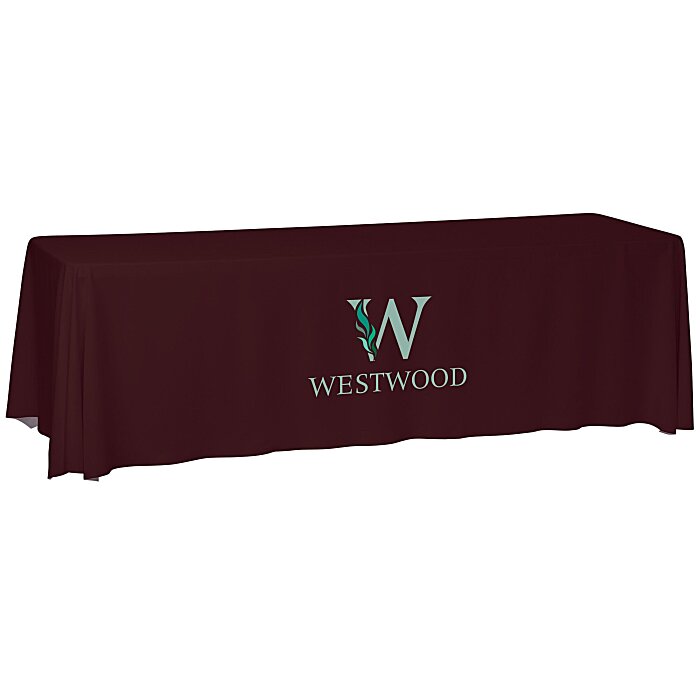 Custom Laser Edge Closed-Back Table Throw - 8 feet